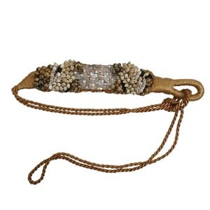 Handmade‎ Sea Shell Ocean Nautical  Good Macrame Belt Ajustable 44inchLong D14Q